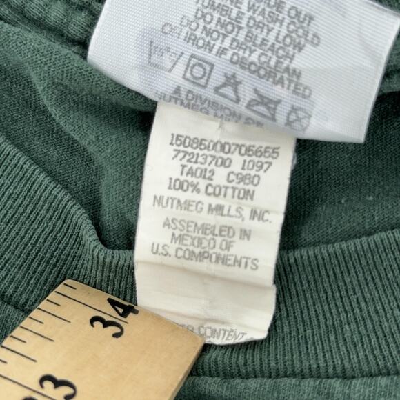 Vintage Green Bay Packers Shirt Mens Large Green NFL Football Nutmeg Mills 90s - Picture 9 of 9